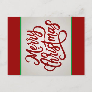 Cartão Postal Mínimo de caligrafia Feliz Natal
