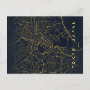 Cartão Postal Mínimo do Mapa da Cidade de Tóquio J