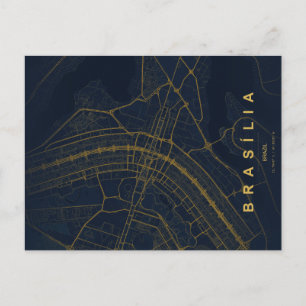 Cartão Postal Mínimo do Mapa de Brasília Brasil