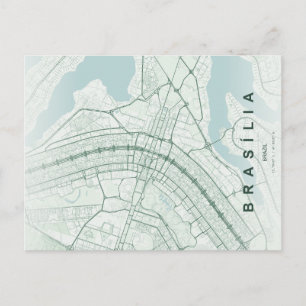 Cartão Postal Mínimo do Mapa de Brasília Brasil