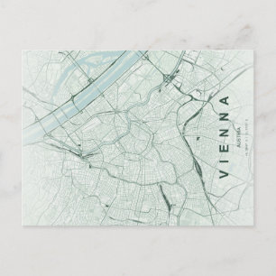 Cartão Postal Mínimo do Mapa de Viena Áustria