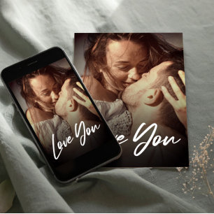 Cartão Postal Mínimo Moderno Eu Amo Você Foto Substituir Inserir