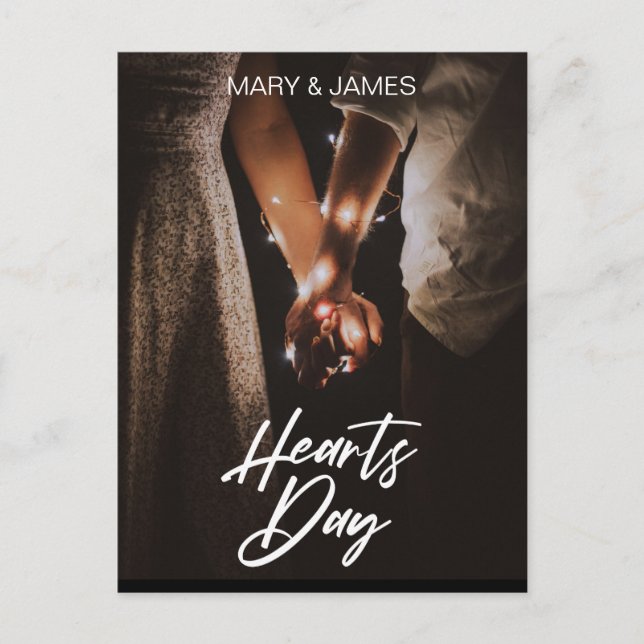 Cartão Postal Mínimo Moderno Eu te amo inserção de foto no cartã (Frente)