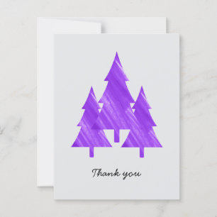 Cartão Postal Mínimo Personalizado das Árvores Geométricas Roxas
