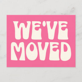 Cartão Postal Mínimo Rosa Brilho Brilhante Mover Novo Endereço