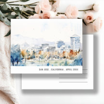 Mínimo San Jose, Califórnia Aquarela Viagem