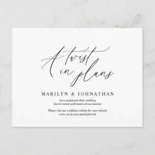 Cartão Postal Mínimo simples, uma reviravolta nos planos. Wed ad