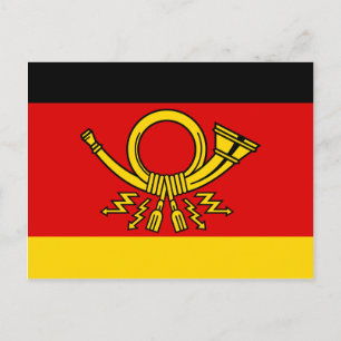 Cartão Postal Ministro alemão do Posto, bandeira alemã