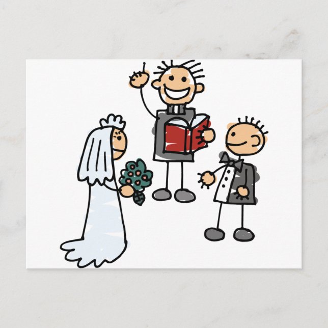 Cartão Postal Ministro Padre Reverendo Faz Cerimônia De Casament (Frente)