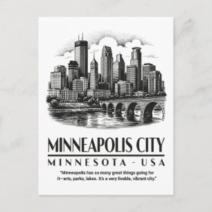 Cartão Postal Minneapolis Cidade Minnesota EUA