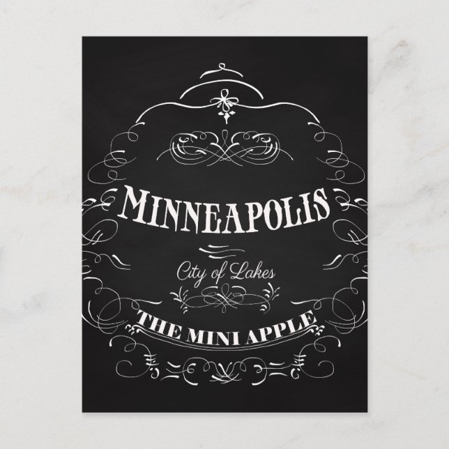 Cartão Postal Minneapolis Minnesota - Cidade dos Lagos (Frente)