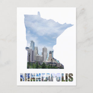 Cartão Postal Minneapolis Minnesota City Skyline Viagem