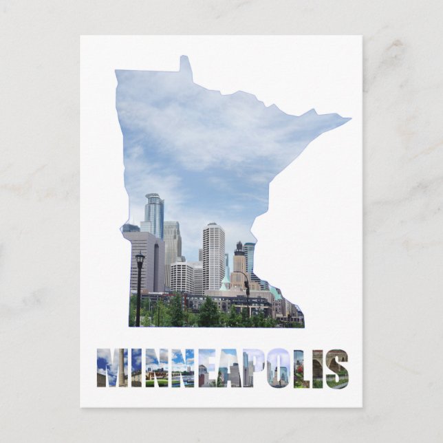 Cartão Postal Minneapolis Minnesota City Skyline Viagem (Frente)