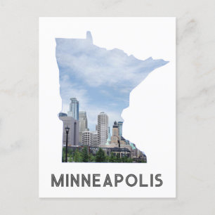 Cartão Postal Minneapolis Minnesota City Skyline Viagem