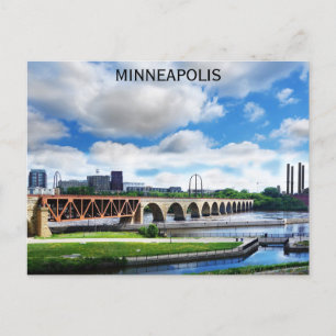 Cartão Postal Minneapolis Minnesota Mississippi River Viagem