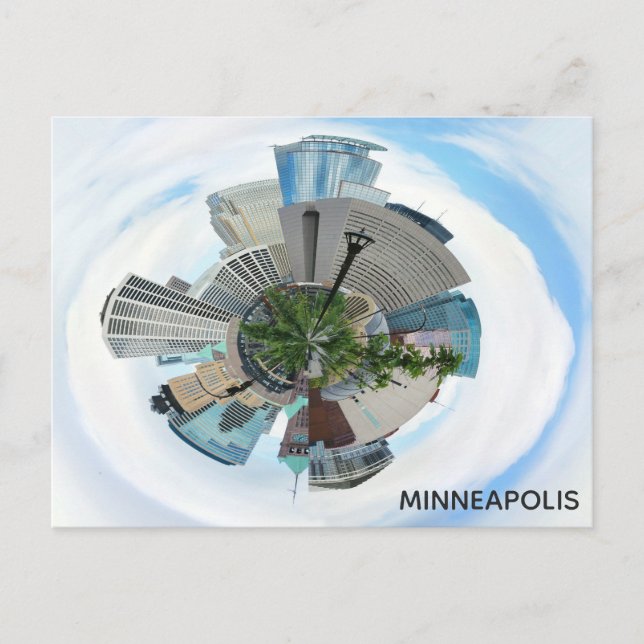 Cartão Postal Minneapolis Minnesota Single City Skyline Viagem (Frente)
