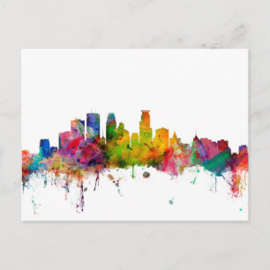 Cartão Postal Minneapolis Minnesota Skyline