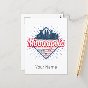 Cartão Postal Minneapolis Minnesota USA Skyline Estados Unidos