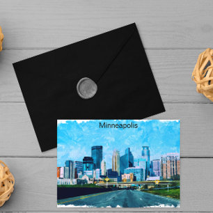 Cartão Postal Minneapolis Minnesota Viagem Skyline