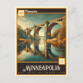 Cartão Postal Minneapolis, Minnesota | Vintage