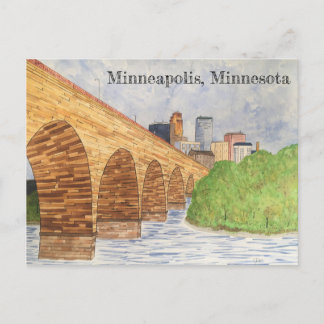 Cartão Postal Minneapolis, Placa de Posto da ponte de pedra em M