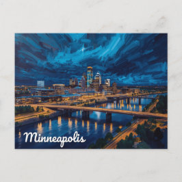 Cartão Postal Minneapolis Riverfront City Art