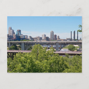 Cartão Postal Minneapolis Skyline e Pontes