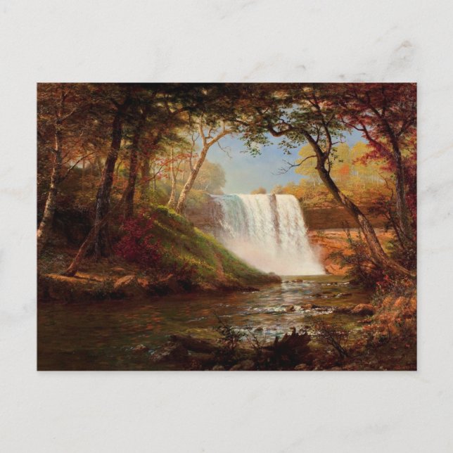 Cartão Postal Minnehaha Falls, pintura de Albert Bierstadt (Frente)