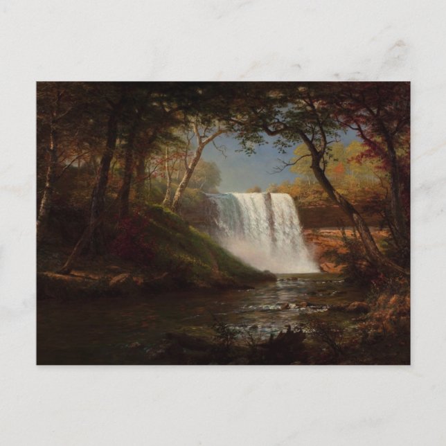 Cartão Postal Minnehaha Falls por Alfred Bierstadt (Frente)