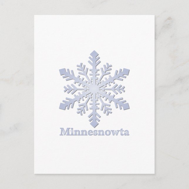 Cartão Postal Minnesnowta Blue Snowflake (Frente)