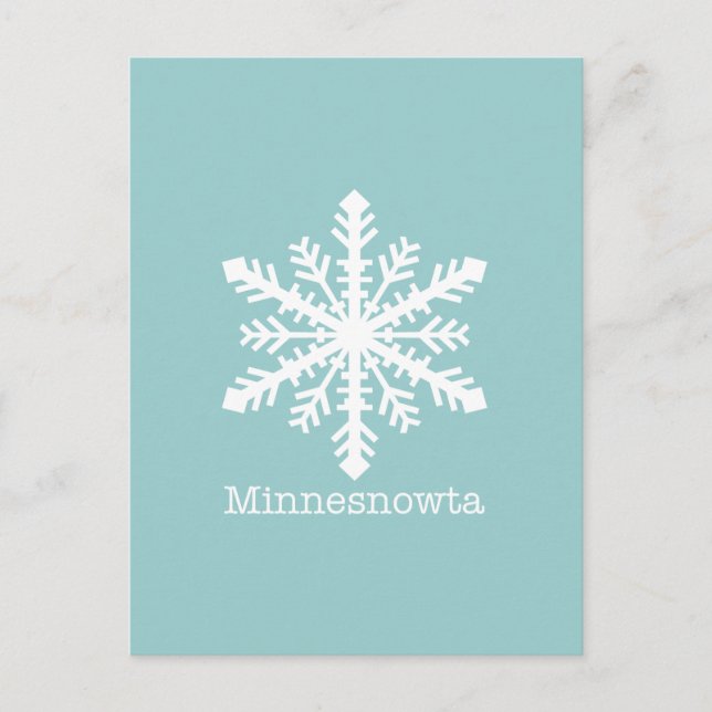 Cartão Postal Minnesnowta Snowflake (Frente)