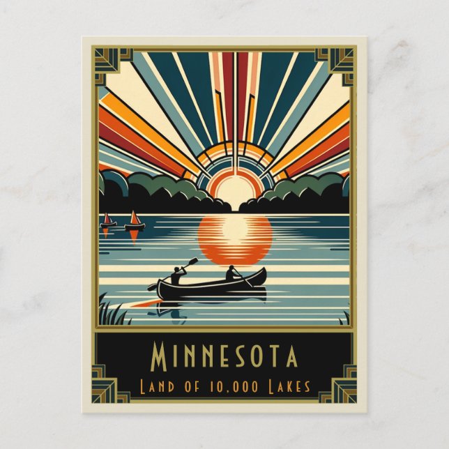 Cartão Postal Minnesota | Art Deco (Frente)