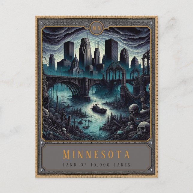 Cartão Postal Minnesota | Cartão-postal de arte gótica (Frente)