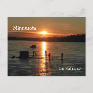 Cartão Postal Minnesota "Cold 'Nuff' Fer 'Ya?" Postar placa