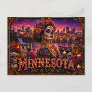 Cartão Postal Minnesota Dia dos Mortos Retro