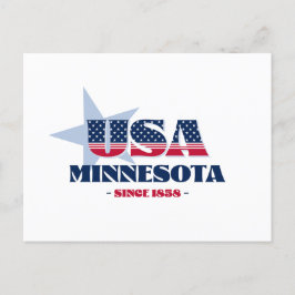 Cartão Postal Minnesota em Red, White e Blue Postcard