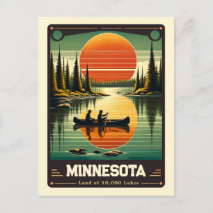 Cartão Postal Minnesota   Espírito Patriótico Vintage