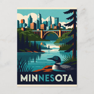 Cartão Postal Minnesota EUA Lagos e Viagens pelos Northwoods 🛶