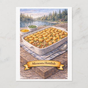 Cartão Postal Minnesota Hotdish (Série de Comida Americana) Post