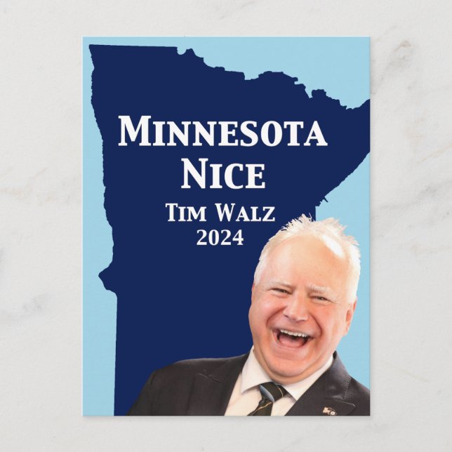 Cartão Postal Minnesota Nice Tim Walz (Frente)