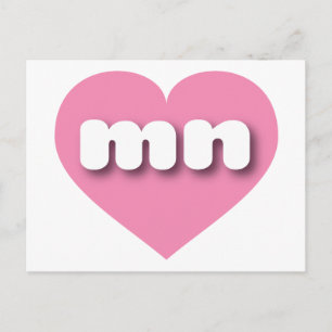 Cartão Postal Minnesota Solid Pink Heart - Amor
