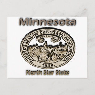 Cartão Postal MinnMinnesota North Star State Seal