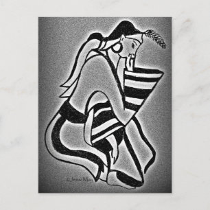 Cartão Postal Minomulher em pensamento