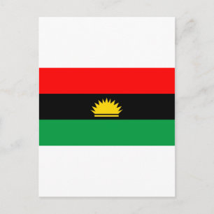 Cartão Postal Minoria república de Biafra pessoas bandeira étn