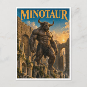 Cartão Postal Minotauro, Monstro de Fantasia Gótica