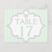 Mint, branco, listras de cinza número da mesa de c