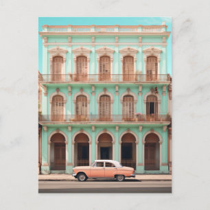 Cartão Postal Mint Building Peach Carro Havana Cuba