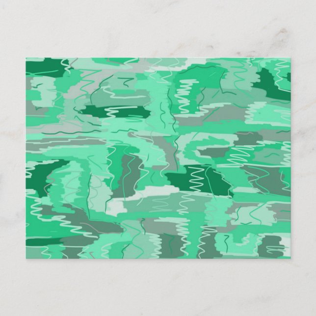 Cartão Postal Mint Greenery Abstrato (Frente)