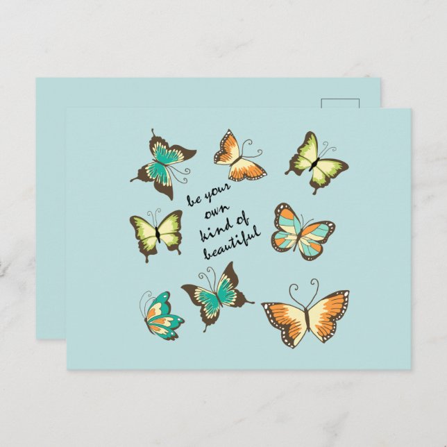 Cartão Postal Mint Seja Sua Bela Borboleta (Frente/Verso)