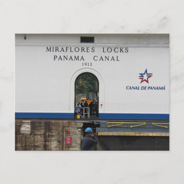 Cartão Postal miraflores bloqueia canal do panamá (Frente)